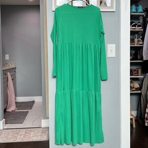 Boohoo Kelly green ribbed Maxi
